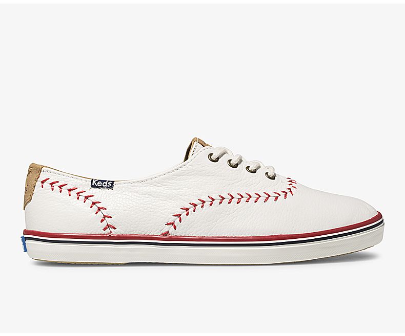 Keds Women's Champion Pennant Leather White Champion Shoes - SZ3819260